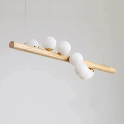 Homary Modern Linear Pendant Light Glass Globe 7-Light Kitchen Island Light - thumbnail 5