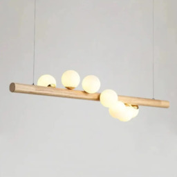 Homary Modern Linear Pendant Light Glass Globe 7-Light Kitchen Island Light - thumbnail 4