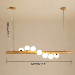 Homary Modern Linear Pendant Light Glass Globe 7-Light Kitchen Island Light - thumbnail 2