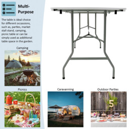 Home Vida Folding Table 70x180cm/6ft White - thumbnail 4