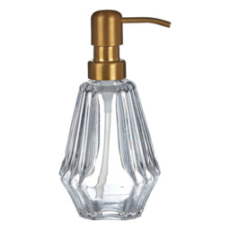 Interiors by Premier Modern Lotion Dispenser, Glass Lotion Pump Dispenser With Brass Nozzle, Hand Cream Bottle, Soap Dispenser - thumbnail 4