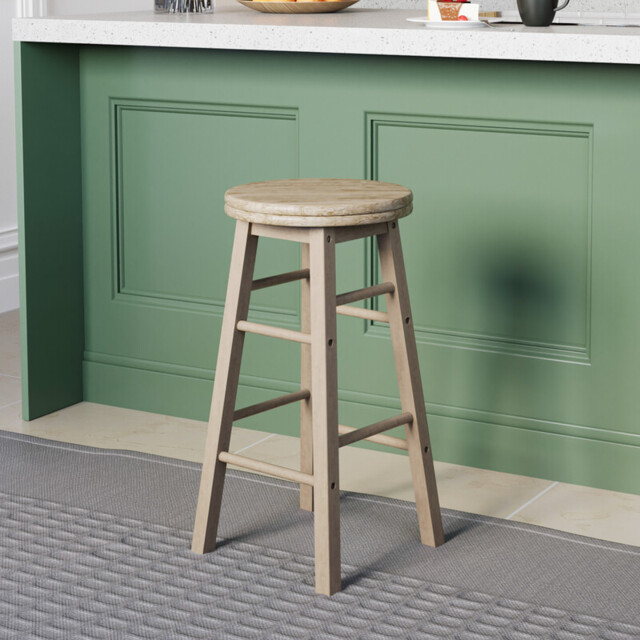 Chef Vida Bar Stool Wooden Swivel Natural - image 1