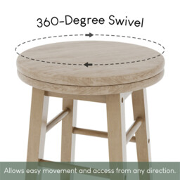 Chef Vida Bar Stool Wooden Swivel Natural - thumbnail 3