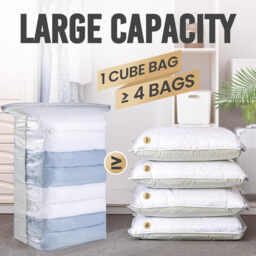 TAILI 6 Pack Vacuum Storage Bags, Jumbo Cube (31x40x15 Inch), Extra Large Vacuum Seal Bags for Clothing, Comforters, Blankets, Bedding, Closet Organization Space Saving, Cream - thumbnail 6