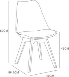 mcc direct Dining Chairs Wooden Legs Soft Cushion Pad Stylish DELUXE Retro Lounge Dining Office EVA (Yellow) - thumbnail 3