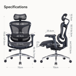 Sihoo Doro C300 Ergonomic Office Chair with Ultra Soft 3D Armrests, Dynamic Lumbar Support for Home Office, Adjustable Backrest Desk Chair (Black) - thumbnail 7
