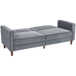 Homcom Sofa 3 Seater Button Velvet Click Clack Back Grey - thumbnail 7