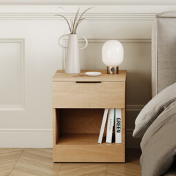 Vida Designs Bedside Table Trega 1 Drawer Pine - thumbnail 1
