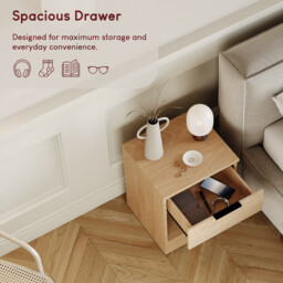 Vida Designs Bedside Table Trega 1 Drawer Pine - thumbnail 2