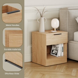 Vida Designs Bedside Table Trega 1 Drawer Pine - thumbnail 7