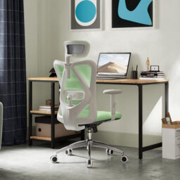Sihoo M18 Ergonomic Office Chair, Computer Desk Chair with Adjustable Headrest and Lumbar Support, High Back Executive Swivel Chair for Home Office (Morandi Green) - thumbnail 3