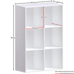 Vida Designs Bookcase Durham 6 Cube White - thumbnail 7