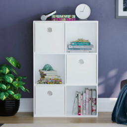 Vida Designs Bookcase Durham 6 Cube White - thumbnail 6