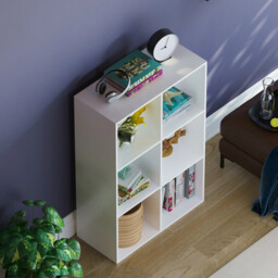 Vida Designs Bookcase Durham 6 Cube White - thumbnail 4