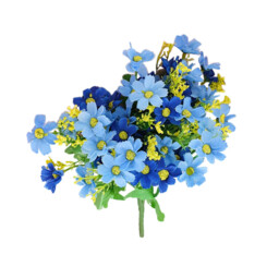 Wei's Moment 6 Bundles of Artificial Balcony  Plants and Indoors, Plastic Flowers Decoration, Faux Plastic, UV-Resistant Flowers for Graves and Garden Blue - thumbnail 2
