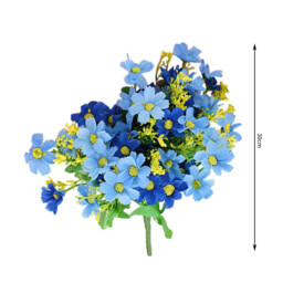 Wei's Moment 6 Bundles of Artificial Balcony  Plants and Indoors, Plastic Flowers Decoration, Faux Plastic, UV-Resistant Flowers for Graves and Garden Blue - thumbnail 5
