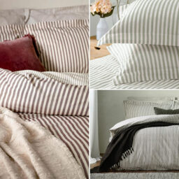 Yard Duvet Cover Set Hebden Stripe 100% Cotton Forest Green King - thumbnail 5
