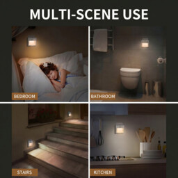 2 sets of motion capture night lights with touch dimming, SMD LED 1W 100-240V, ABS+ metal, 4000-4500K warm white, home storage function for bedroom and bathroom - thumbnail 5