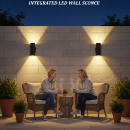 Außenwandleuchte mit Bewegungsmelder, 2700K Warmlicht LED mit Auf- und Abstrahlung, 27cm Moderne Quadratische Mattschwarze Wandleuchte, Wasserdichte Außenlampe für Veranda/Terrasse/Garage, ETL-zertifiziert - thumbnail 5