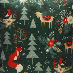 Festive 45Cm Green Cushion With Christmas Forest Design - thumbnail 3