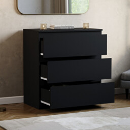 Vida Designs Drawer Chest Denver 3 Drawers, Black - thumbnail 6
