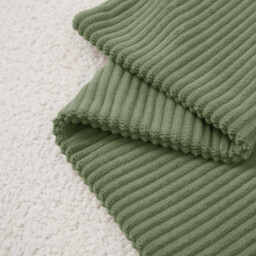 MEROPE, Polyester Corduroy Cushion Cover, 50x50cm, light green, 1pack - thumbnail 3