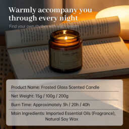 Zooly Silver Lid Cream Jar Scented Candle - Lavender Eucalyptus, 200G, 1PC - thumbnail 4