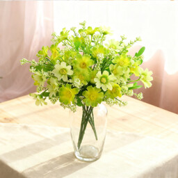 Wei's Moment 6 Bundles of Artificial Balcony  Plants and Indoors, Plastic Flowers Decoration, Faux Plastic, UV-Resistant Flowers for Graves and Garden Light green - thumbnail 2