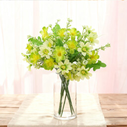 Wei's Moment 6 Bundles of Artificial Balcony  Plants and Indoors, Plastic Flowers Decoration, Faux Plastic, UV-Resistant Flowers for Graves and Garden Light green - thumbnail 3