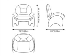 URBAN MEUBLE Arch Series Tufted Lounge Chair - Burgundy Red Boucle, 85*78*84cm (1 Piece) - thumbnail 7