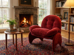 URBAN MEUBLE Arch Series Tufted Lounge Chair - Burgundy Red Boucle, 85*78*84cm (1 Piece) - thumbnail 6