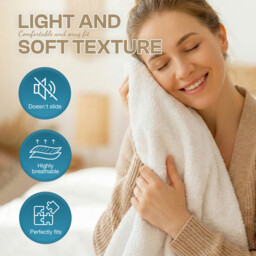 LeBonsoir Waterproof Bedding Mattress Protector， Breathable， Mattress Topper， 30 cm Extra Deep Fitted Sheet， All-Round Elastic， 100% Polyester， (White， 200 x 200cm) - thumbnail 4