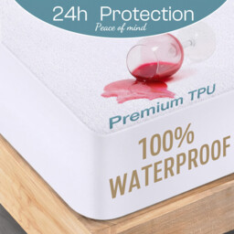 LeBonsoir Waterproof Bedding Mattress Protector， Breathable， Mattress Topper， 30 cm Extra Deep Fitted Sheet， All-Round Elastic， 100% Polyester， (White， 200 x 200cm) - thumbnail 2