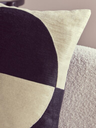 Bosie Cushion Ozella Embroidered Black/Cream Square 50x50cm - thumbnail 3