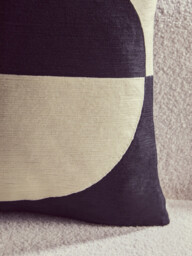 Bosie Cushion Ozella Embroidered Black/Cream Square 50x50cm - thumbnail 5