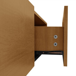 Black wooden finish TV cabinet with glass shelves and LED lighting - thumbnail 2