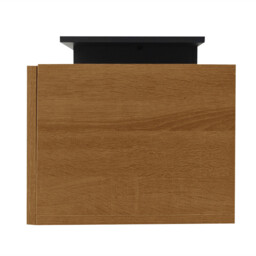 Black wooden finish TV cabinet with glass shelves and LED lighting - thumbnail 3