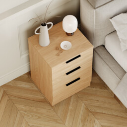 Vida Designs Bedside Table Trega 3 Drawers Pine - thumbnail 4
