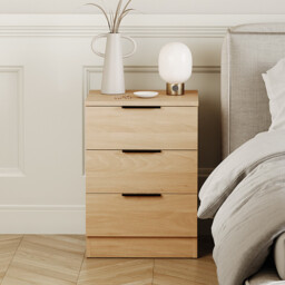 Vida Designs Bedside Table Trega 3 Drawers Pine - thumbnail 2
