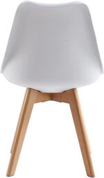 MCC Direct Vintage Padded Dining Chair Set, Wooden Chair Legs, Comfortable EVA Cushion, Stylish Office Leisure Dining Chair, 2-Piece Set (White) - thumbnail 2