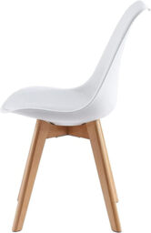 MCC Direct Vintage Padded Dining Chair Set, Wooden Chair Legs, Comfortable EVA Cushion, Stylish Office Leisure Dining Chair, 2-Piece Set (White) - thumbnail 5
