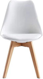 MCC Direct Vintage Padded Dining Chair Set, Wooden Chair Legs, Comfortable EVA Cushion, Stylish Office Leisure Dining Chair, 2-Piece Set (White) - thumbnail 7