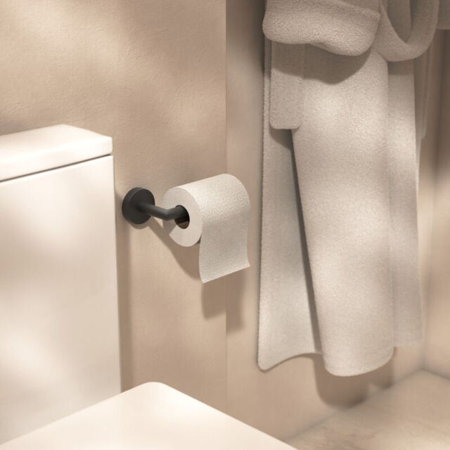 Croydex Epsom Flexi-Fix Toilet Roll Holder - Black - image 1