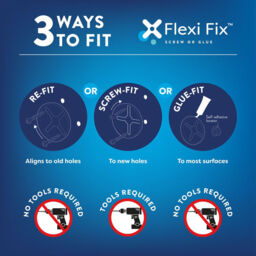Croydex Epsom Flexi-Fix Toilet Roll Holder - Black - thumbnail 4