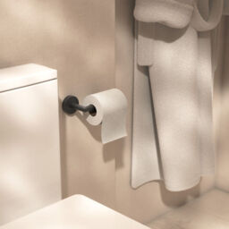 Croydex Epsom Flexi-Fix Toilet Roll Holder - Black - thumbnail 1