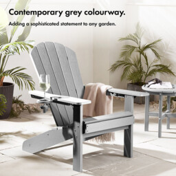 Vonhaus Westport Adirondack Static Chair - Grey - thumbnail 7