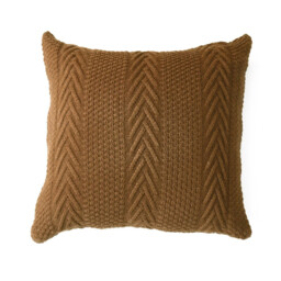 MEROPE, Acrylic Knit/Herringbone Cushion Cover, 50x50cm, brown, 1pack - thumbnail 4