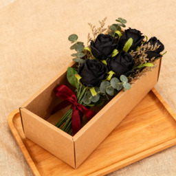 10Pcs 19.68in/50cm Artificial Rose，Realistic Bouquet of Long stemmed False Silk Roses，Simulated Rose，Suitable for Wedding Photography Props Furniture Decoration(black) - thumbnail 3