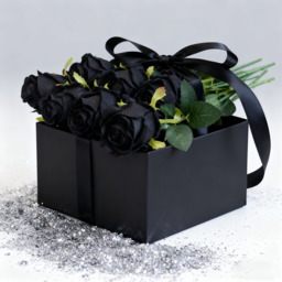 10Pcs 19.68in/50cm Artificial Rose，Realistic Bouquet of Long stemmed False Silk Roses，Simulated Rose，Suitable for Wedding Photography Props Furniture Decoration(black) - thumbnail 2