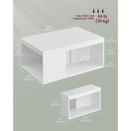 Ochama Coffee Tables Customisable White 1 Set - thumbnail 5
